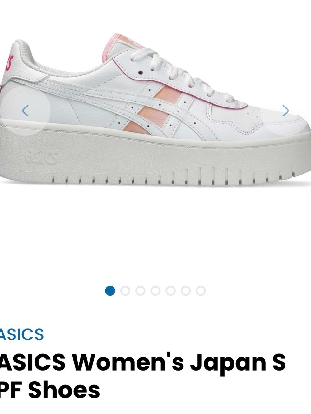 ASICS Women's Japan S Platform Sneakers in White and Lotus Pink 8.5 NIB